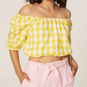 Color Me Courtney Puffy Sleeves Crop Top